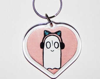 Undertale Napstablook heart keyring
