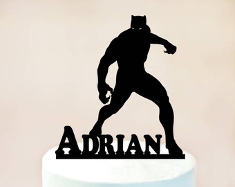 Black Panther Cake Topper,Black Panther Birthday cake topper,Black Panther Party,Black Panther decoration,Super Hero Cake Topper (1110)