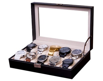 Watch Box Case, Watch Storage Box, Watch Display Case, Watch Collection Case, Collector Box, BEST Men's Christmas Gift, Man Gift