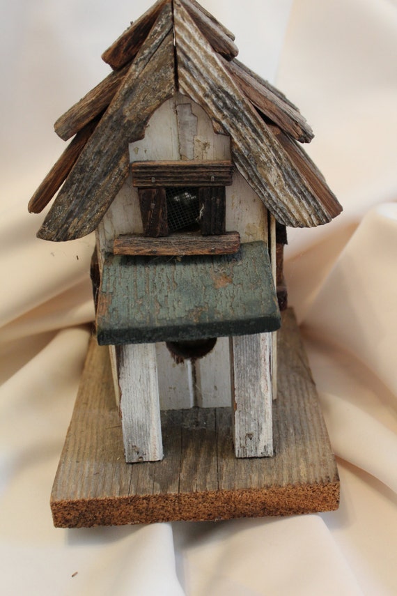 Home Decor Primitive Birdhouse Made of Shingles