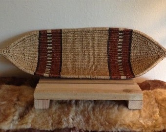 Vintage boat basket. Woven basket. Wall hanging. Mid century.