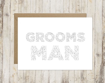 Groomsman card // Will you be my groomsman card // Thank you groomsman card // Wedding card // Card for groomsman //