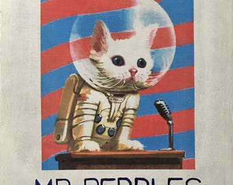 Fallout 4 - Mr. Pebbles, First Cat in Space. Wall Art. 12"x12" Wood Mounted Acrylic "Poster"