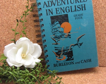 Handmade Re-purposed Wire-Bound Adventures in English Journal, Sketchbook, Notebook