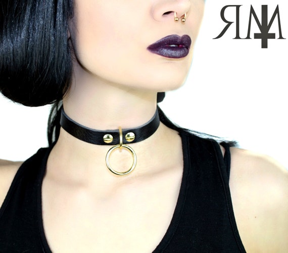 Elvira Handmade Leather Choker BDSM Collar Slave Choker