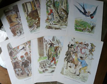 Fairy Tale Plates, Drawings, 5pcs, Decoupage, Craft, Scrapbooking, Papercraft, Card Making, Materials, Paper