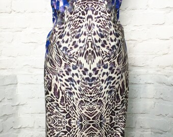 Scuba print fabric - flowers and leopard print - animal print fabric - like neoprene - floral jersey fabric - stretch fabric - unusual