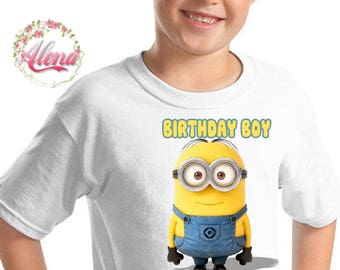 Boy Minions Birthday Shirt , Minions Iron On Transfer , Boy Birthday Shirt , Minions Birthday Shirt , Iron On Transfer , Digital File