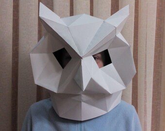 Papercraft Owl Mask - Make Your Own Owl Mask from PDF template.