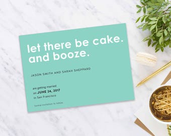 Save-The-Date postcard, Wedding Announcement Printable Save the Date, Save The Date Postcard- Turquoise Engagement Card- 5x7 Inch