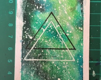 Galaxy bookmark triangle space hipster geometric design gift