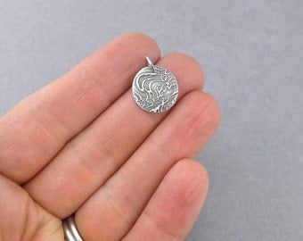 Beach Charm Ocean Pendant Sterling Silver Pendant Circle Charm Sterling Silver Charm Interchangeable Add On Pendant
