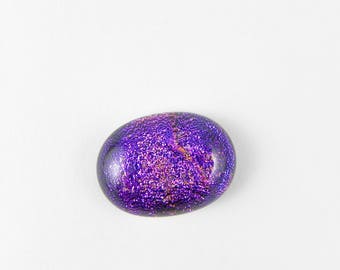 Dichroic Fused Glass Cabochon - Purple Pink - 1760 - 21mm x 15mm