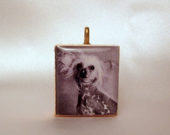 CHINESE CRESTED / Scrabble Pendant / UPCYCLED / Dog Lover Gift Jewelry Necklace
