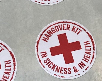 Wedding Favor Sticker, Hangover Kit Bag Stickers, Hangover Kit Labels, Hangover Kit Stickers, Wedding Favor Labels, 2" round
