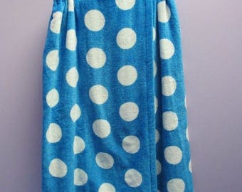 Spa Wrap Personalized Embroidered Womens Turquoise Polka Dot Towel Wrap