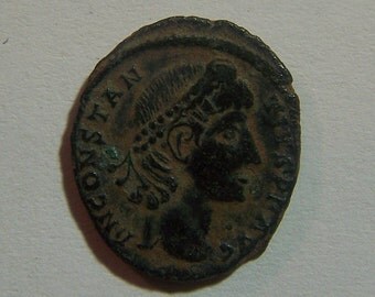 Authentic Ancient Roman Coin of Constantius II Reverse; Votive in Wreath 337-361 A.D.