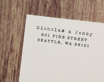 Return Address Stamp, Self-Inking Address Stamp, Typewriter Stamp, Wedding Stamp, Custom Stamp, Personalized Stamp, Gift for Men - Style #48