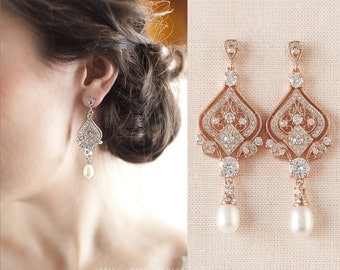 Bridal Earrings, Crystal Wedding earrings, Rhinestone, Bridal Jewelry, Bridesmaids, Danella Bridal Earrings