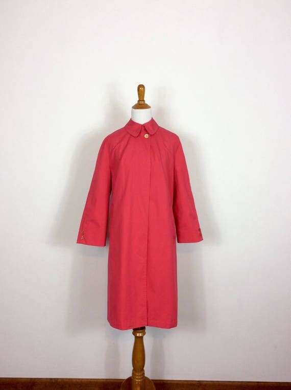 Items similar to Flamingo Pink Trench Coat - VIntage 60s Misty Harbor ...