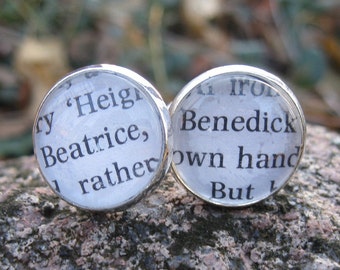 Much Ado About Nothing, Beatrice & Benedick Cufflinks. Shakespeare. Wedding, Groom, Christmas Gift, Dad.