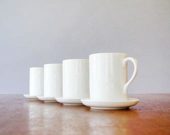 Four Mid Century Tackett for Schmid Porcelain Demitasse / Espresso Cups / Saucers