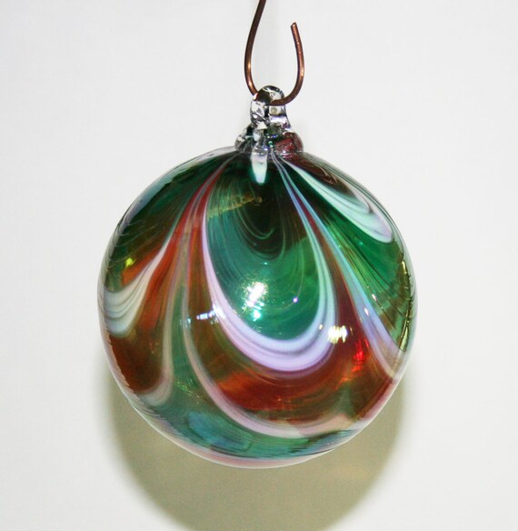 hand blown glass christmas ornament iridescent red white hand blown glass christmas ornament iridescent red white