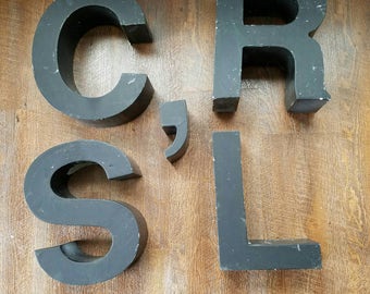 Vintage Large 12" Black Marquee Letters Aluminum Letters S,C,R,' apostrophe