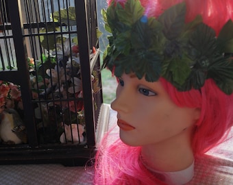 Pinup Summer Headband, Poison Ivy Costume, Leafy Hippie Headband