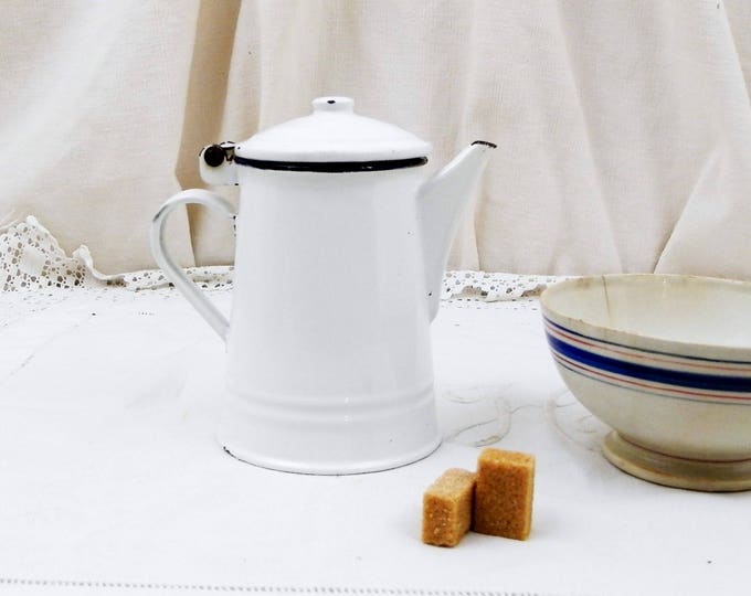 Small Vintage White Enamelware Coffee Pot / Cafetière, Child's Toy Made in Eastern Europe, French Country Decor, Cottage Kitchen Enamel Small Vintage White Enamelware Coffee Pot / Cafetière, Child's Toy Made in Eastern Europe, French Country Decor, Cottage Kitchen Enamel