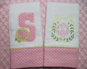 Personalized Baby Girl Burp Cloths