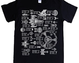 STAR TREK SHIPS - S - 5XL T-shirt - Starfleet, Klingon, Vulcan, Romulan, Borg, Dominion, Cardassion, Breen