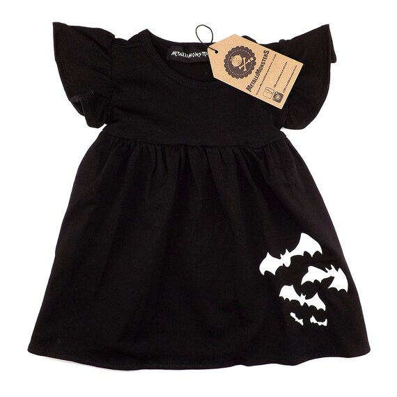 Black bats baby dress