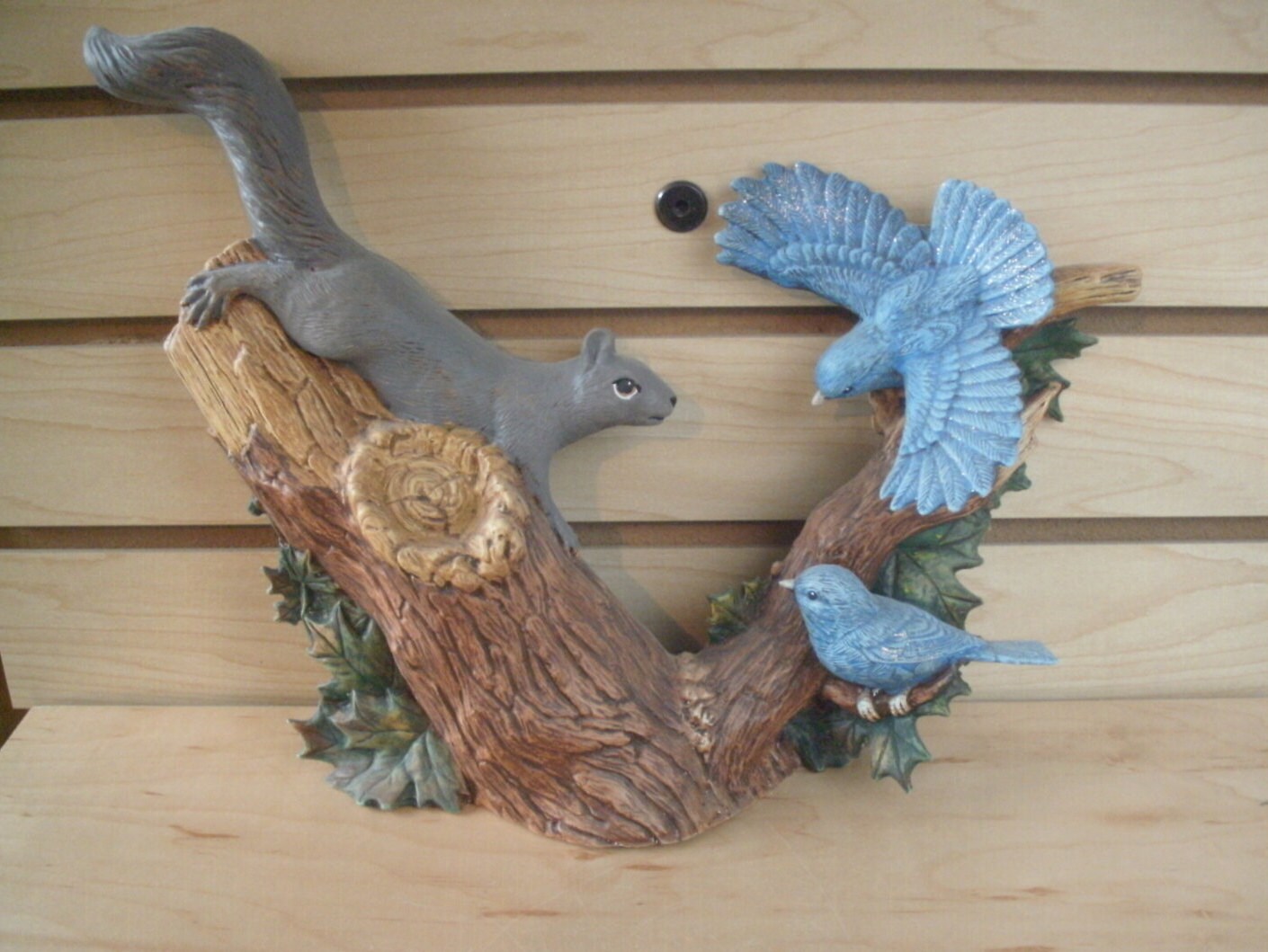 Grey Squirrel Blue bird decor gifts for her Fall decorations