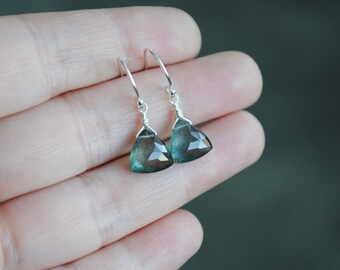 Moss Aquamarine Earrings, Aquamarine Earrings, March Birthstone Earrings, Aquamarine Jewelry