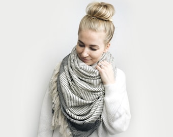 Blanket Scarf, Infinity Scarf, Tassel, Oversized ⨯ The Carrefour ⨯ in BLACK