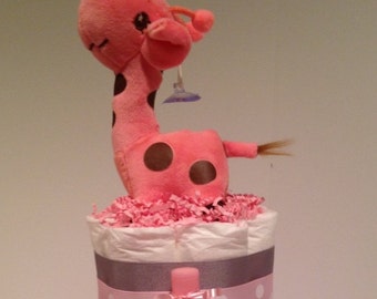 Baby Girl Diaper Cake, Baby Shower Centerpiece, Girl Diaper Cake, Baby Shower Gift, Diaper Cake