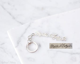Personalized handwriting keychain - signature keychain - personalized keychain - name keychain - custom keychain - men gift - father gift