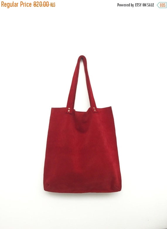 Red suede bagBurgundy leather bagRed leather by BagsByPancha
