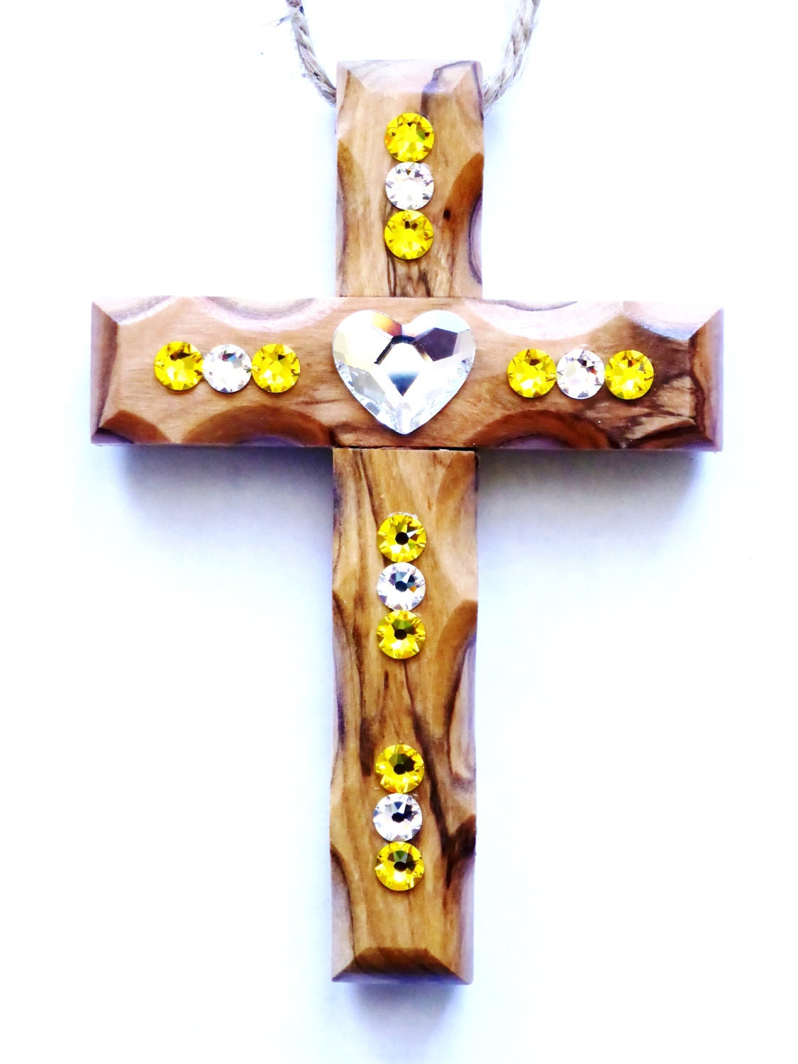 Custom Key Chains Olive Wood Cross Key Chains Swarovski