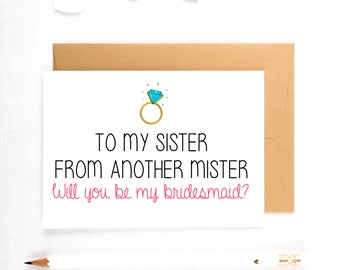 Funny Bridesmaid Card, Funny Asking Cards, Be My MOH, Bridesmaid Proposals, Be My Maid of Honor, Will You Be My