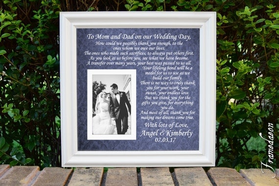 Wedding Gift Parents Parents of Bride and Groom Thank You