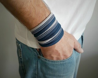 Bracelet for men, wrap bracelet, fabric wrap bracelet for men