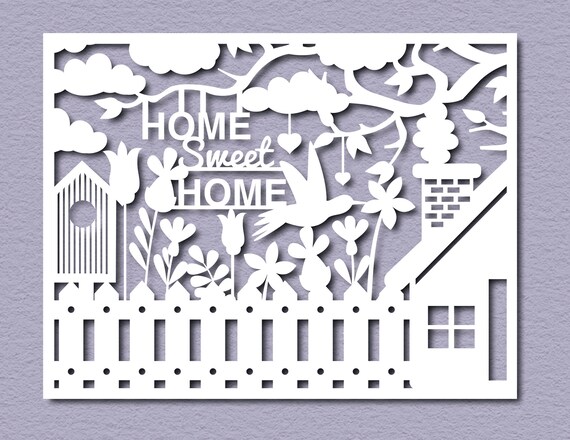  Home  Sweet  Home  Paper cut Template PDF Printable Paper