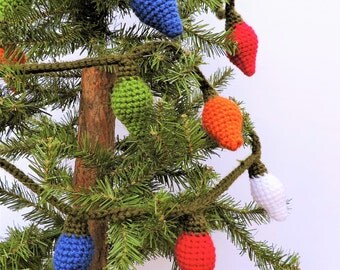Christmas Crochet Pattern, Crochet Christmas Lights Garland Pattern, Crochet Christmas Ornament, Christmas Decoration Pattern, Crochet PDF
