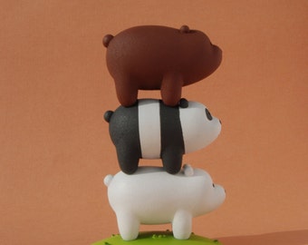 We bare bears | Bears Stack | Grizzly Panda Ice Bear | figure We bare bears