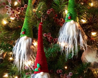 Tomte Nisse Gnome Scandinavian Christmas Hanging Ornaments Set of 3! DaVinciDollDesigns Christmas Collection©