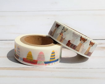 Llama Washi Tape, Sombrero Craft Tape, Planner Stickers, Craft Paper Tape, Decorative Craft Tape, Scrapbook Embellishment, Gift Wrap Tape