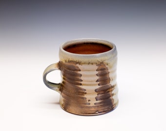 Wood Fired Porcelain Mug - Shino Liner Glaze, 0525003