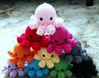 Mini Crochet Octopus Amigurumi, Octopus Plush, Octopus Plushie, Stuffed Animal, Cute Octopus, Octopus Toy, Stuffed octopus, kawaii plush
